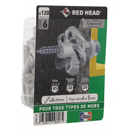 Boîte blister de 120 chevilles Nordtech 6x30mm