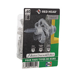 Boîte blister de 60 chevilles Nordtech 8x40mm