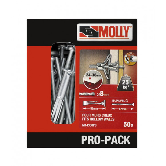 PRO-PACK ""Molly""  - 50 chevilles métal à expension