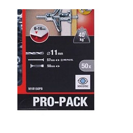 PRO-PACK ""Molly""  - 50 chevilles métal à expension