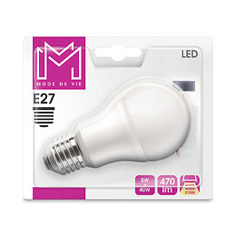 Ampoule LED équivalent 40W Standard E27 2700K dépoli