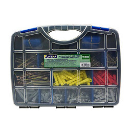 1 mallette de 500 pièces, 250 vis + 250 chevilles