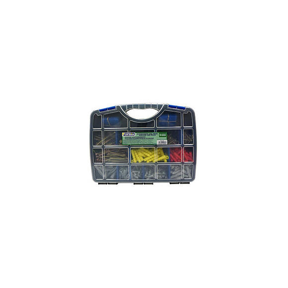 1 mallette de 500 pièces, 250 vis + 250 chevilles