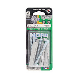 4 chevilles Nordtech 12x60mm + tirefonds TH 8x70mm