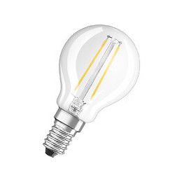 Ampoule LED retrofit sphérique 2W culot E14 lumière blanc chaud