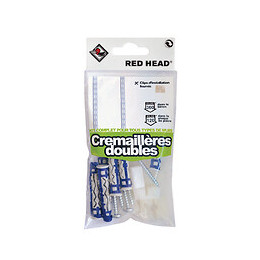 Sachet de 6 chevilles Mx 8 + vis 4.5x55mm + grands clips