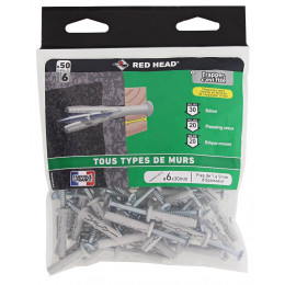 Sachet de 50 chevilles Frapex M 6x30mm
