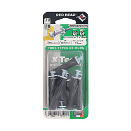 Blister de 10 chevilles Xtech 10x46mm + vis TR 5x50mm