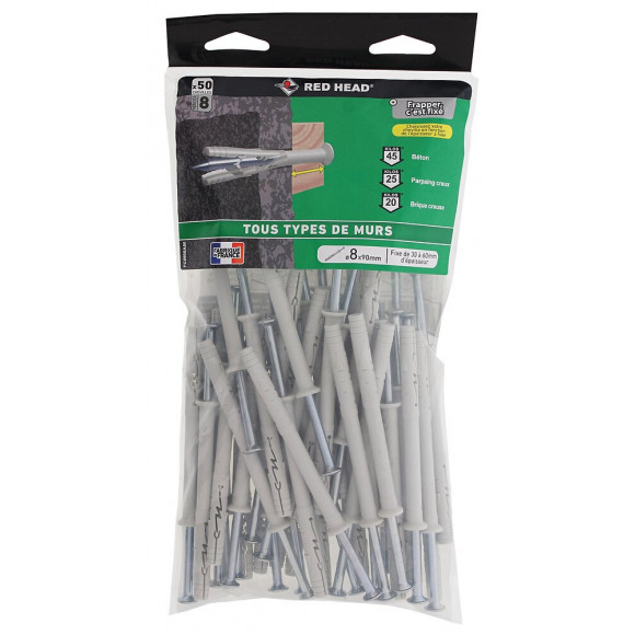Sachet de 50 chevilles Frapex M 8x90mm