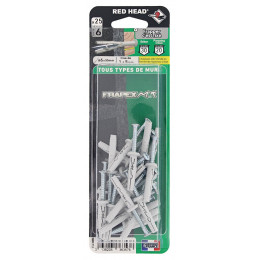 Blister de 25 chevilles Frapex M 6x30mm