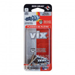 Blister de 4 chevilles Vix + vis TR 4.5x35mm