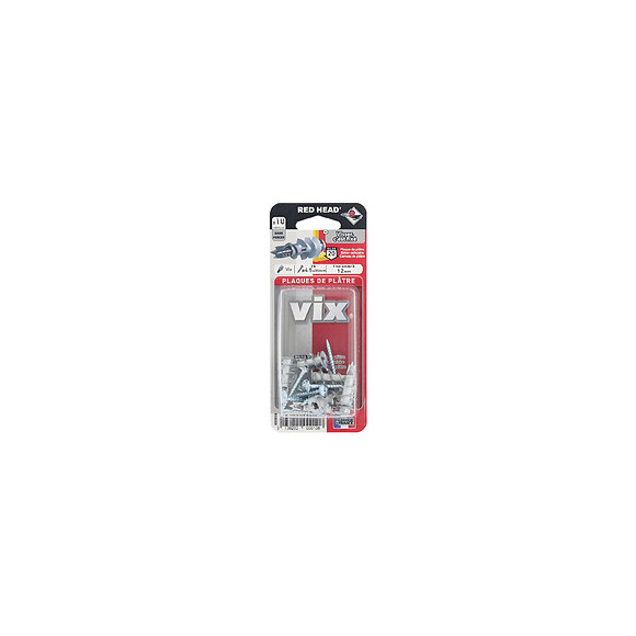 Blister de 10 chevilles Vix + vis TR 4.5x35mm