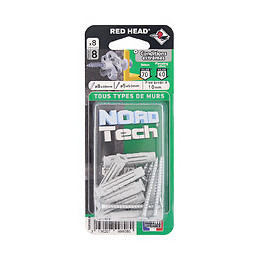 Blister de 8 chevilles Nordtech 8x40mm + vis TF 5x50mm