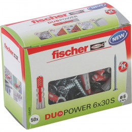 Boîte de 50 chevilles tous matériaux DUOPOWER 6x30mm + vis