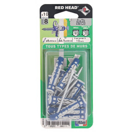 Blister de 10 chevilles Mx 8x50mm + vis TF 4.5x55mm