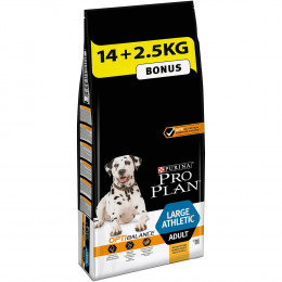 Croquettes Large adulte Athletic avec Optibalance - 14kg+2.5kg