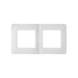 Plaque double poste entraxe 71mm blanc