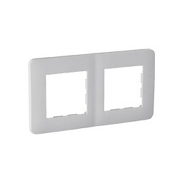 Plaque double poste entraxe 71mm blanc
