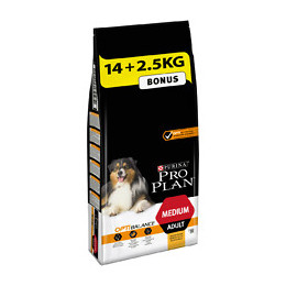 Croquettes chien Medium adulte avec OPTIBALANCE - 14kg+2.5kg