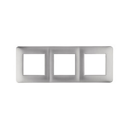 Plaque triple poste entraxe 71mm Argent
