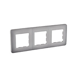 Plaque triple poste entraxe 71mm Argent