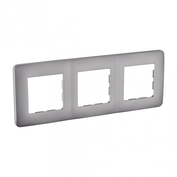 Plaque triple poste entraxe 71mm Argent
