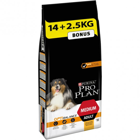 Croquettes chien Medium adulte avec OPTIBALANCE - 14kg+2.5kg