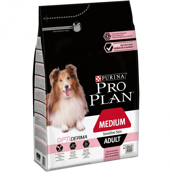Croquettes chien adulte PURINA Pro Plan Sensitive Skin - Saumon - 3kg