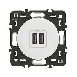 Double chargeur USB Céliane - blanc