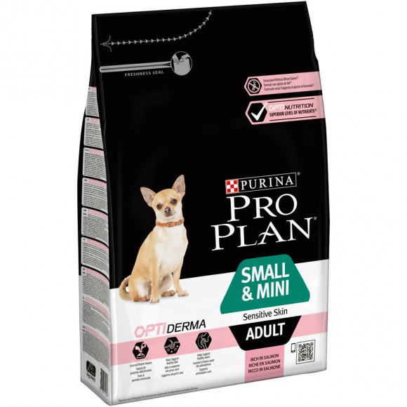 Croquettes chien Small et Mini adulte Sensitive Skin - Saumon - 3kg