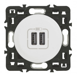 Double chargeur USB Céliane - blanc