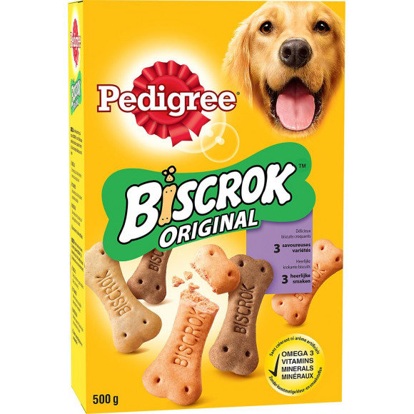 Biscuits pour chiens PEDIGREE Biscrok Original 3 variétés 500 gr