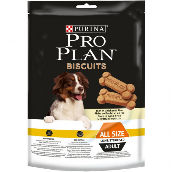 Biscuits chien PRO PLAN Light - riche en Poulet - 400g