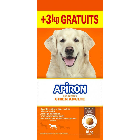 Croquettes chien Adulte 15+3kg APIRON