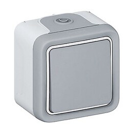 Interrupteur ou va-et-vient étanche Plexo complet saillie - gris