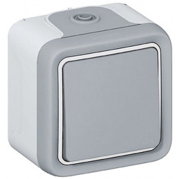 Interrupteur ou va-et-vient étanche Plexo complet saillie - gris
