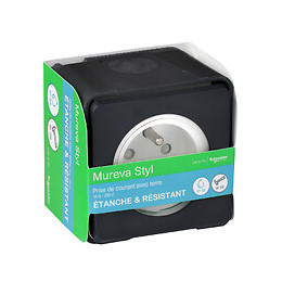 Mureva Styl-Prise de courant 2P+T avec cache-Anthracite