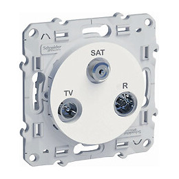 Odace, prise TV/FM/SAT Blanc, 1 entrée, à vis