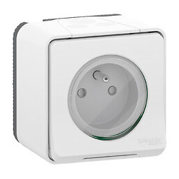 Mureva Styl - Prise de courant 2P+T avec cache - Blanc