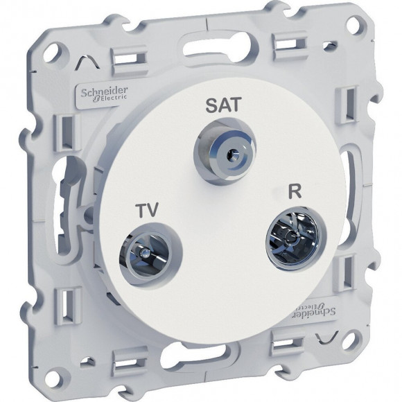 Odace, prise TV/FM/SAT Blanc, 1 entrée, à vis
