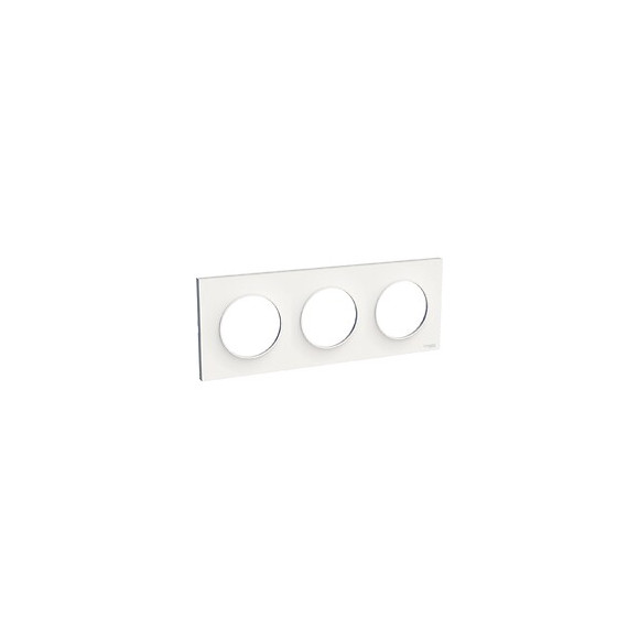 Odace Styl - Plaque Blanc 3 postes entraxe 71mm