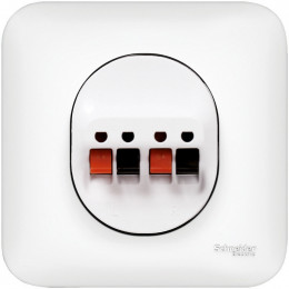 Ovalis - Prise haut-parleur 2 sorties - Blanc