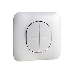Ovalis - Interrupteur va-et-vient + poussoir 10A-Blanc