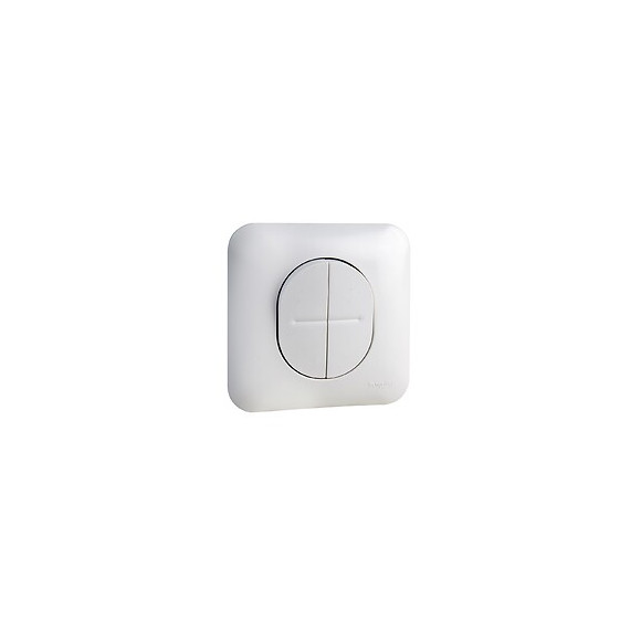 Ovalis - Double bouton poussoir 10A - Blanc