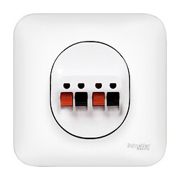 Ovalis - Prise haut-parleur 2 sorties - Blanc