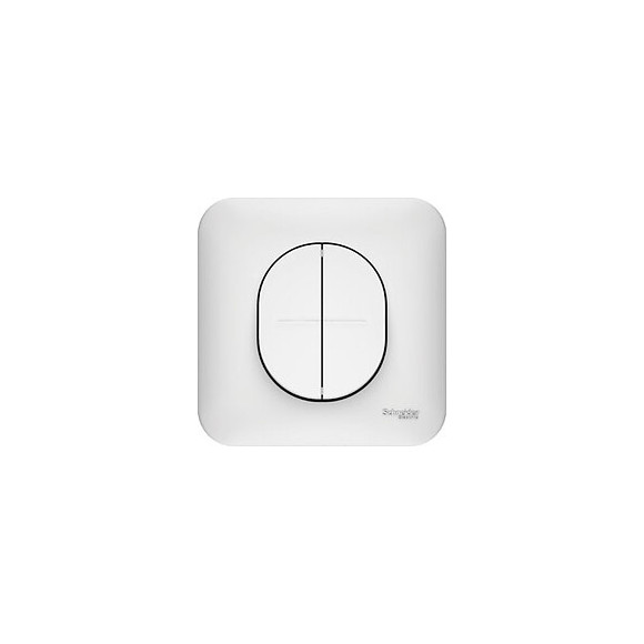 Ovalis - Double bouton poussoir 10A - Blanc