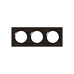 Plaque carrée dooxie 3 postes finition effet bois ébène