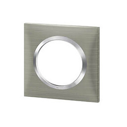 Plaque carrée dooxie 1 poste finition effet inox brossé