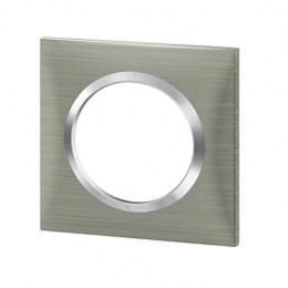 Plaque carrée dooxie 1 poste finition effet inox brossé