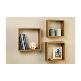 Triple cubes coins rectangulaires chêne - 30 x 30 -27 x 27 -24 x 24 cm